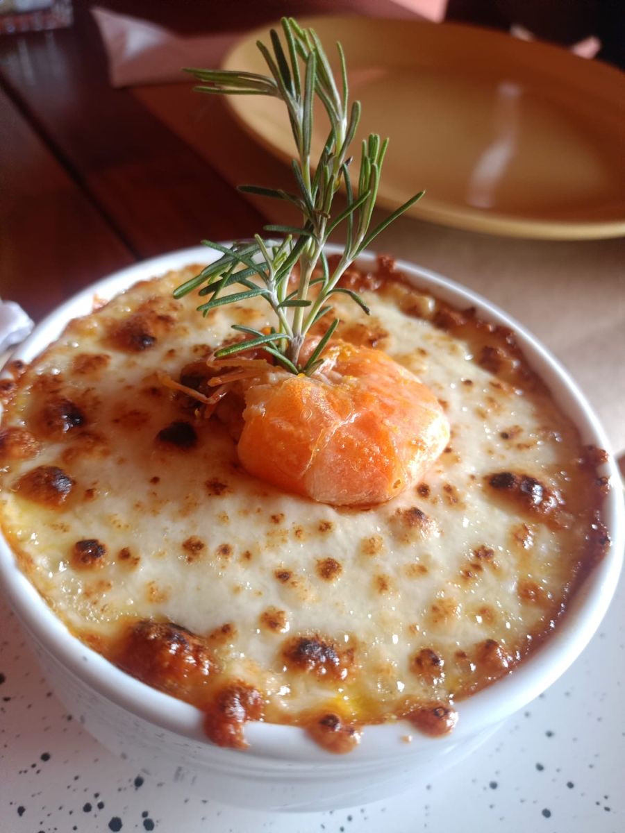 Gratinado com camarão